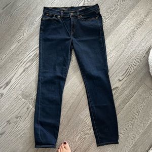 j Crew mid rise dark blue jeans